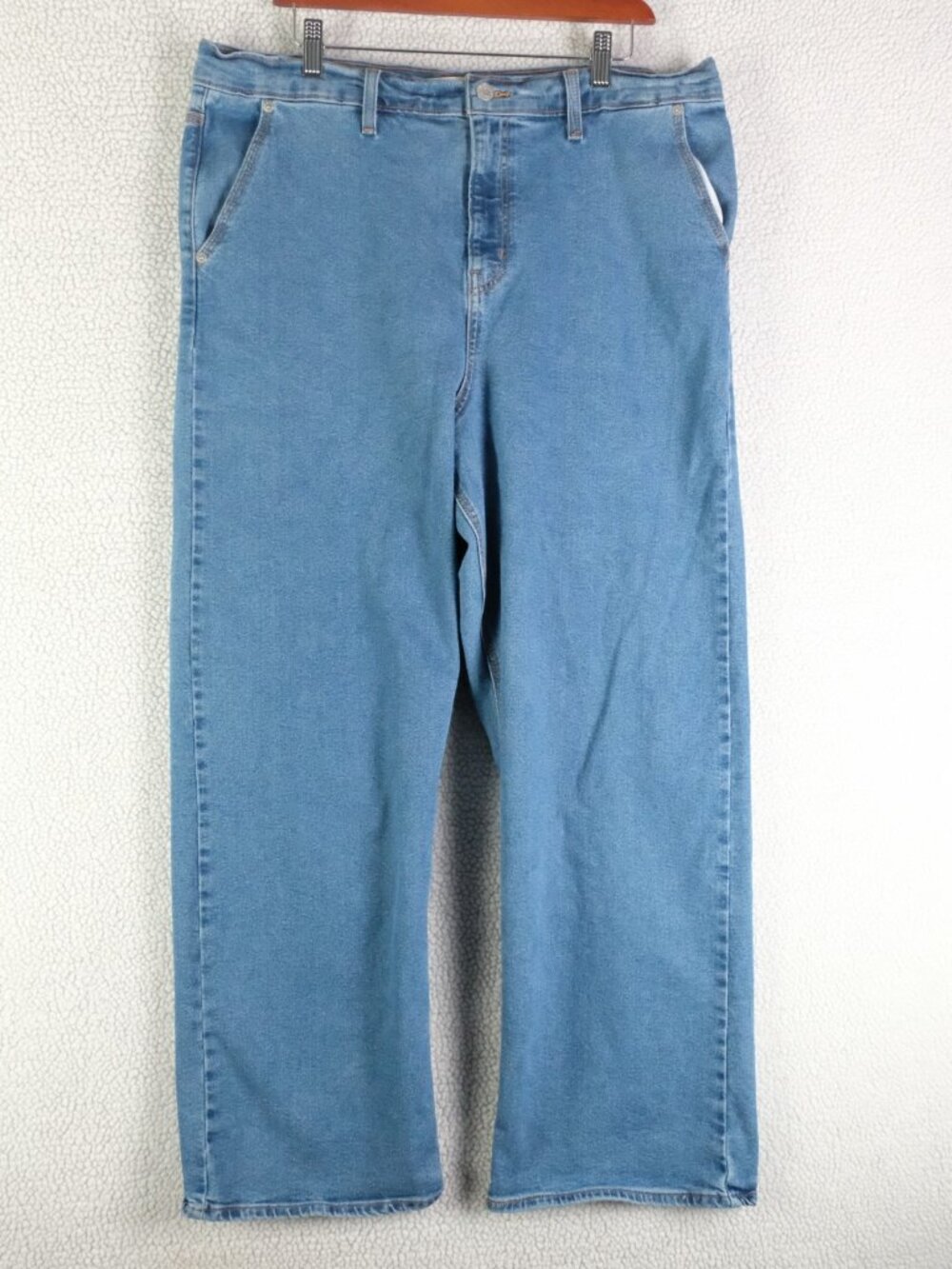 Levis High Rise Loose Straight Jeans Womens 18 Blue Stretch Medium Wash Heritage